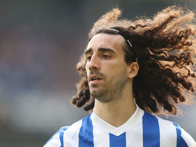 BRIGHTON, ENGLAND - MAY 07: Marc Cucurella of Brighton & Hove Albion during the Premier League match between Brighton & Hove Albion and Manchester United at American Express Community Stadium on May 7, 2022 in Brighton, United Kingdom.