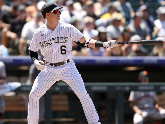 Colorado Rockies catcher Brian Serven (6) in the second inning of