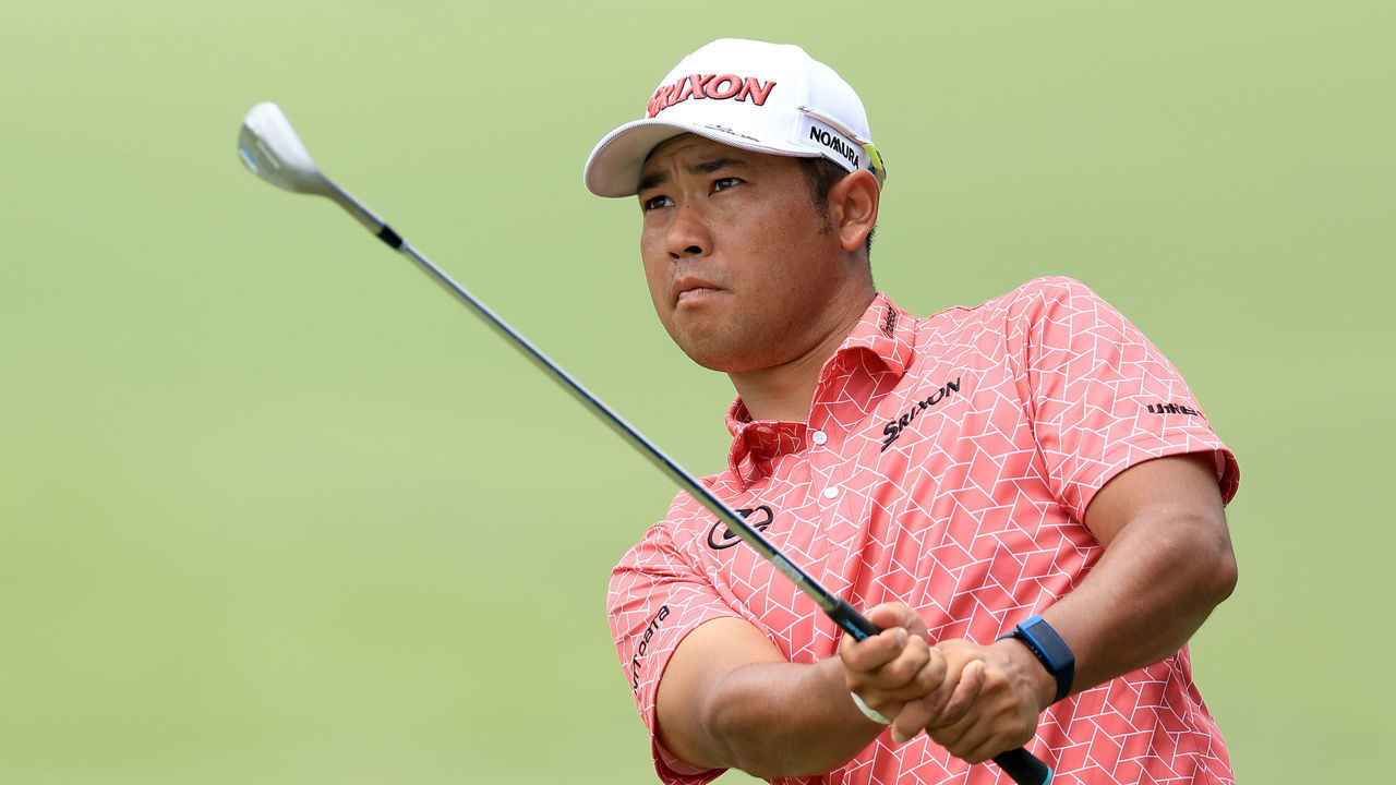 TULSA, OKLAHOMA - MAY 20: Hideki Matsuyama of Japan plays his third shot on the first hole during the second round of the 2022 PGA Championship at Southern Hills Country Club on May 20, 2022 in Tulsa, Oklahoma.
