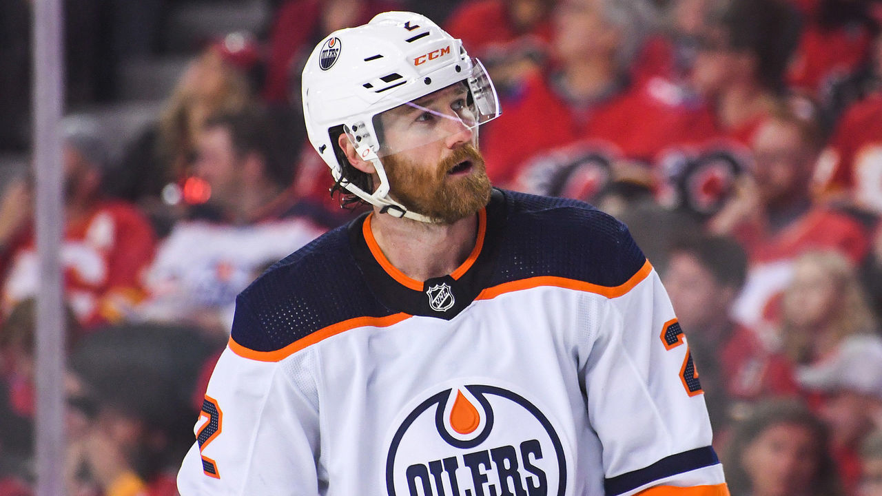 CALGARY, AB - MAY 18: Duncan Keith #2 of the Edmonton Oilers in action against the Calgary Flames during Game One of the Second Round of the 2022 Stanley Cup Playoffs at Scotiabank Saddledome on May 18, 2022 in Calgary, Alberta, Canada.