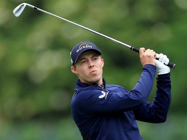 TULSA, OKLAHOMA - MAY 21: Matthew Fitzpatrick of England plays his second shot on the 15th hole during the third round of the 2022 PGA Championship at Southern Hills Country Club on May 21, 2022 in Tulsa, Oklahoma.