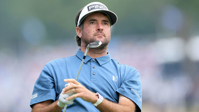 TULSA, OKLAHOMA - MAY 22: Bubba Watson of The United States plays his second shot on the second hole during the final round of the 2022 PGA Championship at Southern Hills Country Club on May 22, 2022 in Tulsa, Oklahoma.