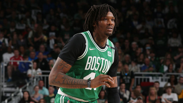MILWAUKEE, WI - MAY 7: Robert Williams III #44 of the Boston Celtics dribbles the ball during Game 3 of the 2022 NBA Playoffs Eastern Conference Semifinals against the Milwaukee Bucks on May 7, 2022 at the Fiserv Forum Center in Milwaukee, Wisconsin. Mandatory Copyright Notice: Copyright 2022 NBAE .