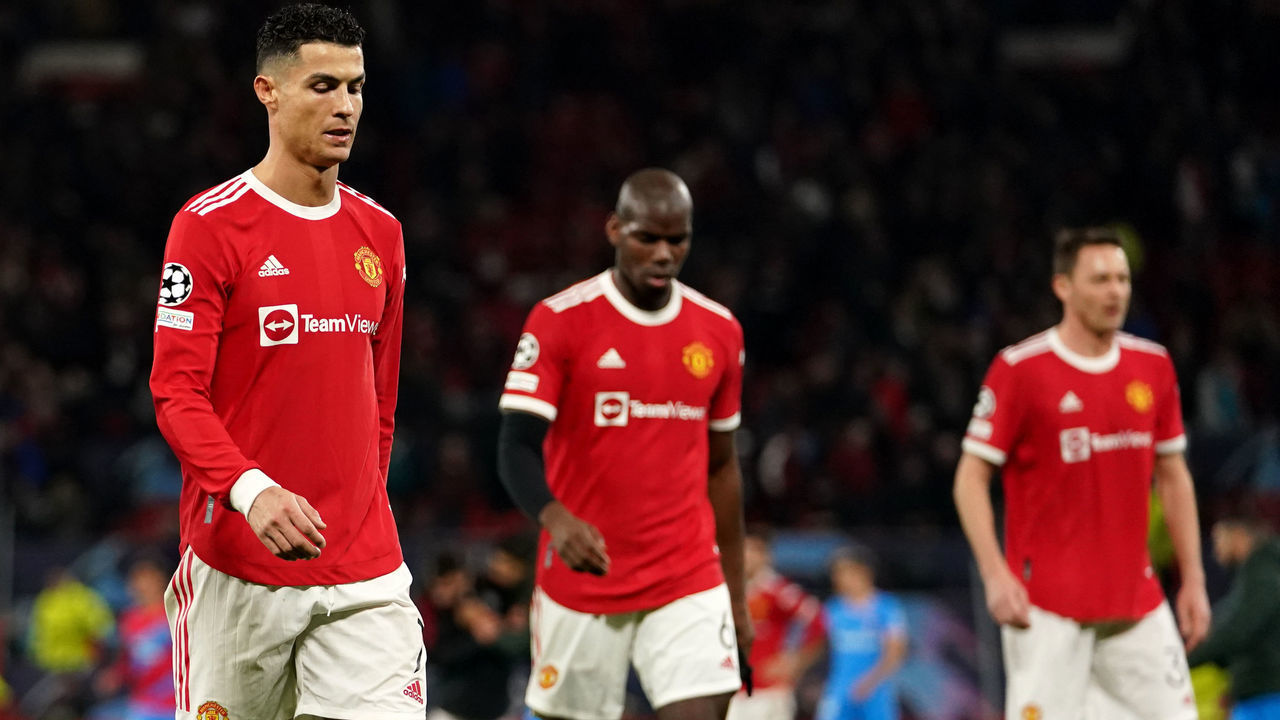Manchester United's Cristiano Ronaldo looks dejected after the UEFA Champions League round of sixteen second leg match at Old Trafford, Manchester. Picture date: Tuesday March 15, 2022.