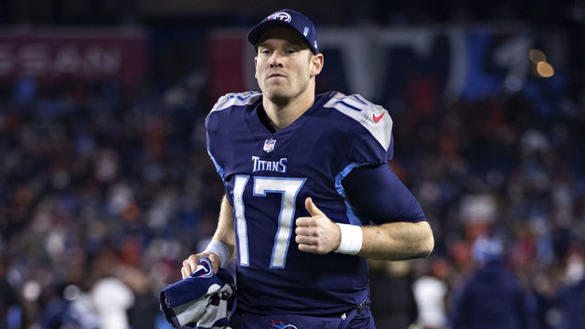 NASHVILLE, TENNESSEE - JANUARY 22: Ryan Tannehill #17 of the Tennessee Titans jogs off the field after a game against the Cincinnati Bengals in the AFC Divisional Playoff game at Nissan Stadium on January 22, 2022 in Nashville, Tennessee. The Bengals defeated the Titans 19-16.