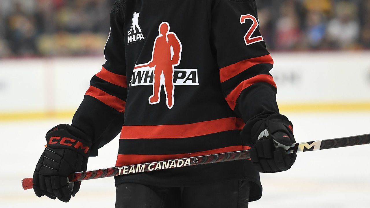 PITTSBURGH, PA - MARCH 12: Sarah Nurse #20 of Team Canada looks on in the first period during the Rivalry Rematch against the United States of America at PPG PAINTS Arena on March 12, 2022 in Pittsburgh, Pennsylvania.