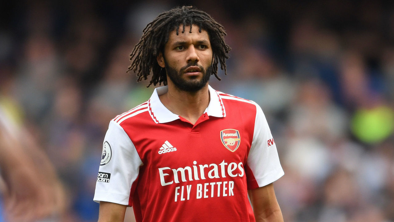 LONDON, ENGLAND - MAY 22: Mo Elneny of Arsenal during the Premier League match between Arsenal and Everton at Emirates Stadium on May 22, 2022 in London, England.
