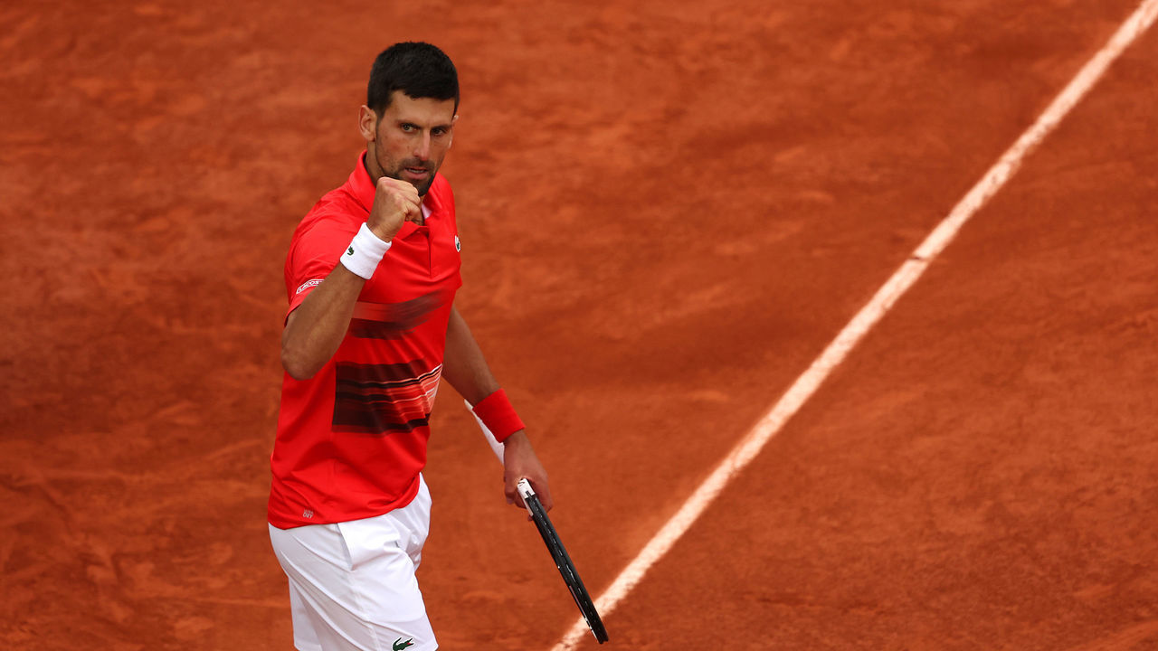 PARIS, FRANCE - MAY 25: Novak Djokovic of Serbia celebrates victory against Alex Molcan of Slovakia following the Men's Singles Round 2 on Day Four of The 2022 French Open at Roland Garros on May 25, 2022 in Paris, France.