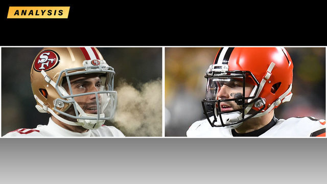 What's going on with Baker Mayfield and Jimmy Garoppolo?