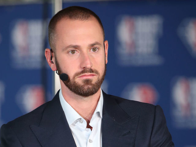 NEW YORK, NY - JULY 29: ESPN NBA Draft Analyst Mike Schmitz reports during the 2021 NBA Draft on July 29, 2021 at the Barclays Center, New York. Mandatory Copyright Notice: Copyright 2021 NBAE