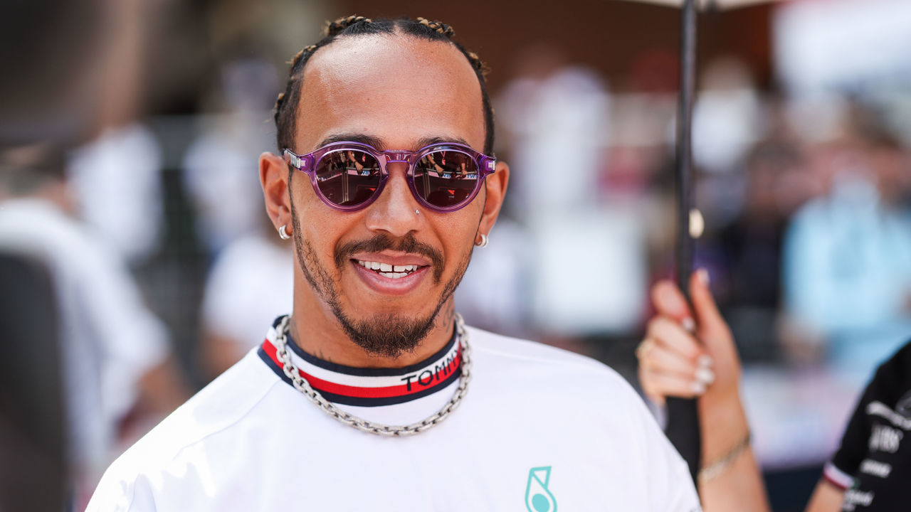 MONTE-CARLO, MONACO - MAY 27: Lewis Hamilton of Mercedes and Great Britain during the media interviews during practice ahead of the F1 Grand Prix of Monaco at Circuit de Monaco on May 27, 2022 in Monte-Carlo, Monaco.