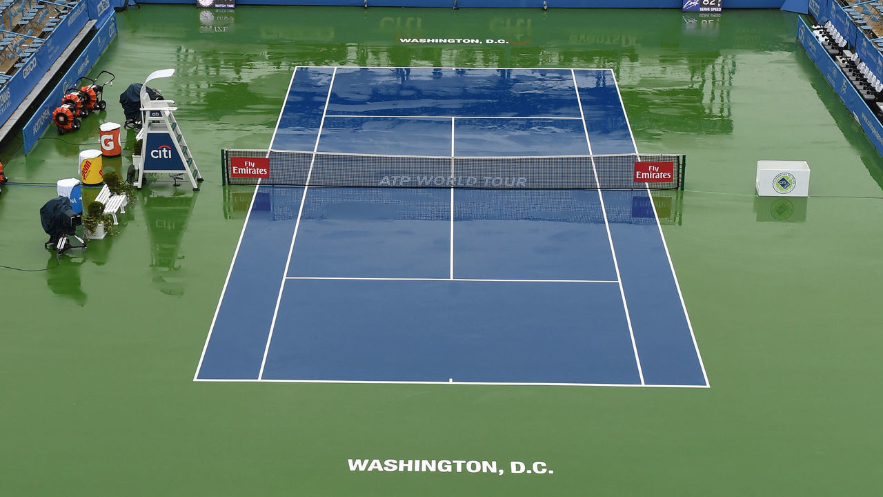 WASHINGTON, DC - JULY 30: General views of main court before a match at the Citi Open at the Rock Creek Tennis Center on July 30, 2018 in Washington, DC.
