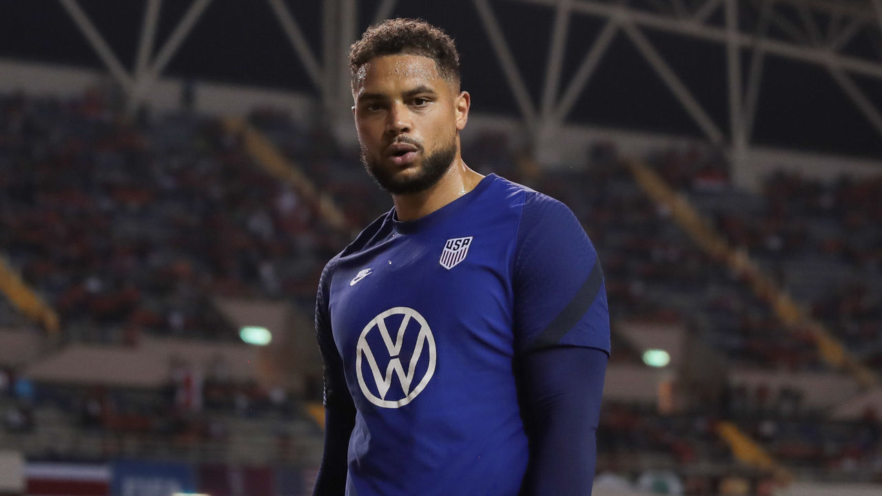 SAN JOSE, COSTA RICA - MARCH 30: Zack Steffen #1 of the United States warming up before a FIFA World Cup qualifier game between Costa Rica and USMNT at Estadio Nacional de Costa Rica on March 30, 2022 in San Jose, Costa Rica.