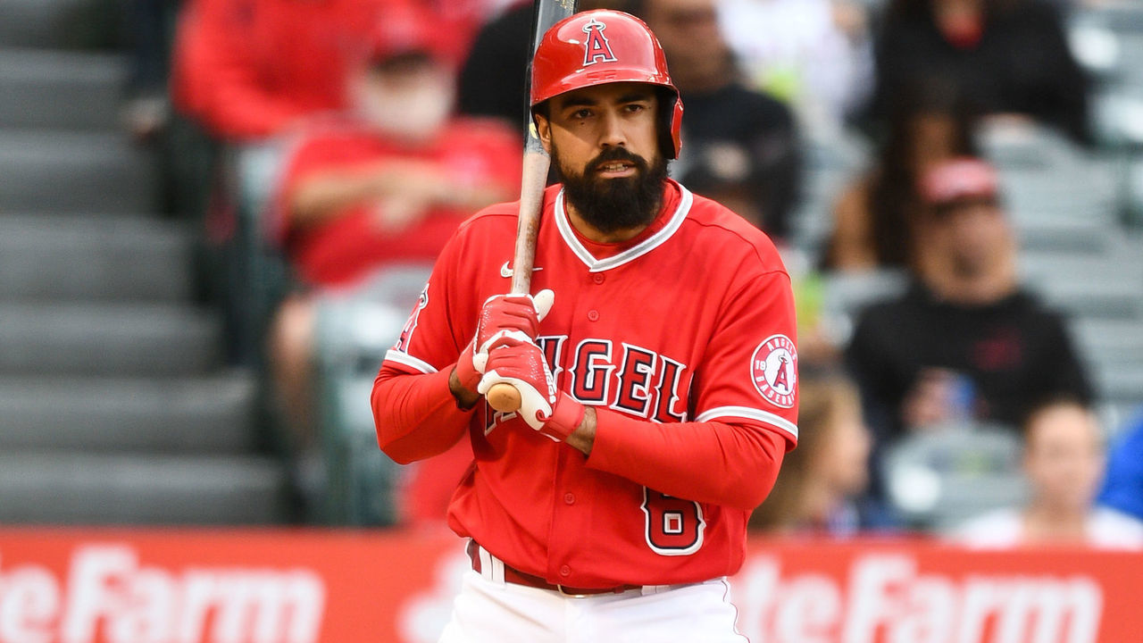 ANAHEIM, CA - MAY 21: Los Angeles Angels third baseman Anthony Rendon (6) at bat during the MLB game between the Oakland Athletics and the Los Angeles Angels of Anaheim on May 21, 2022 at Angel Stadium of Anaheim in Anaheim, CA.