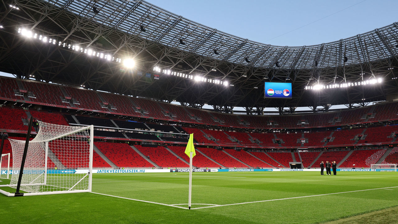 BUDAPEST, HUNGARY - MARCH 24: A general view inside the stadium prior to the international friendly match between Hungary and Serbia at Puskas Arena on March 24, 2022 in Budapest, Hungary.