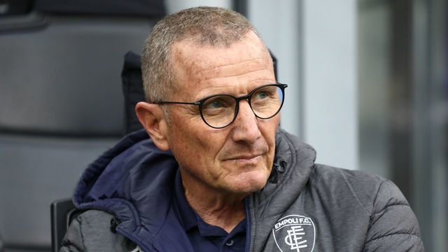 MILAN, ITALY - MAY 06: Empoli Calcio coach Aurelio Andreazzoli looks on before the Serie A match between FC Internazionale and Empoli FC at Stadio Giuseppe Meazza on May 06, 2022 in Milan, Italy.