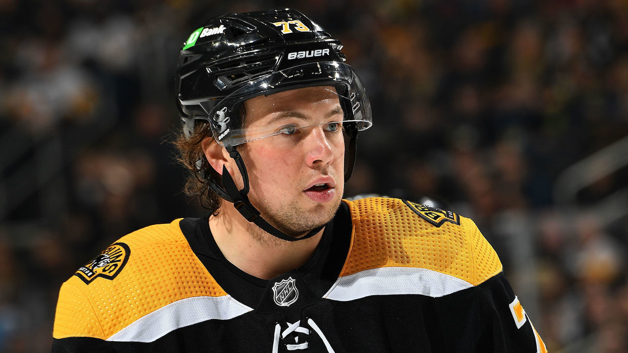 PITTSBURGH, PA - APRIL 21: Charlie McAvoy #73 of the Boston Bruins skates against the Pittsburgh Penguins at PPG PAINTS Arena on April 21, 2022 in Pittsburgh, Pennsylvania.