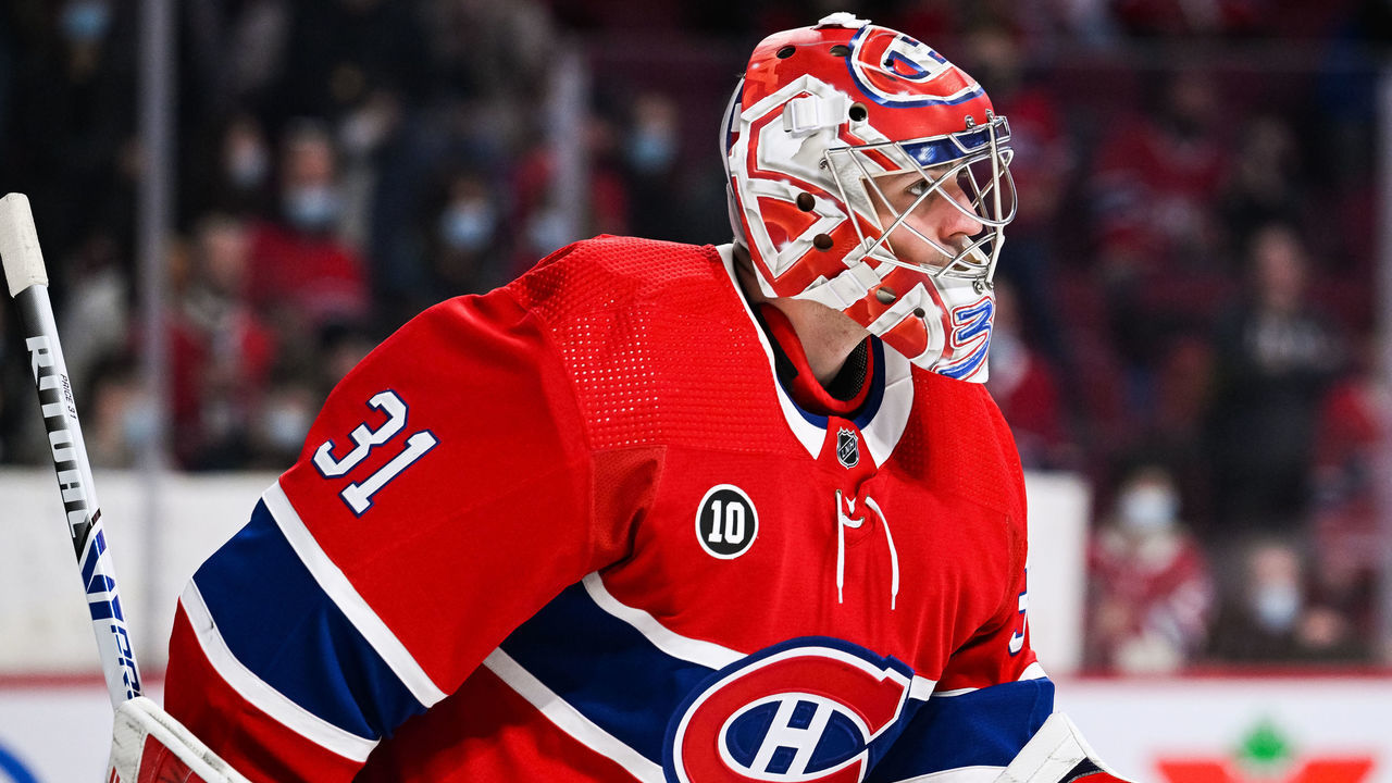 MONTREAL, QC - APRIL 29: Look on Montreal Canadiens goalie Carey Price (31) at warm-up before the Florida Panthers versus the Montreal Canadiens game on April 29, 2022 at Bell Centre in Montreal, QC