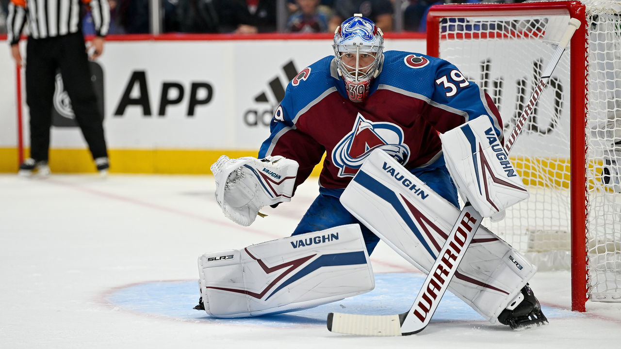 DENVER, CO - JUNE 02: Colorado Avalanche goaltender Pavel Francouz (39) defends the goal during a Stanley Cup Playoffs Western Conference Finals game between the Edmonton Oilers and the Colorado Avalanche at Ball Arena in Denver, Colorado on June 2, 2022.