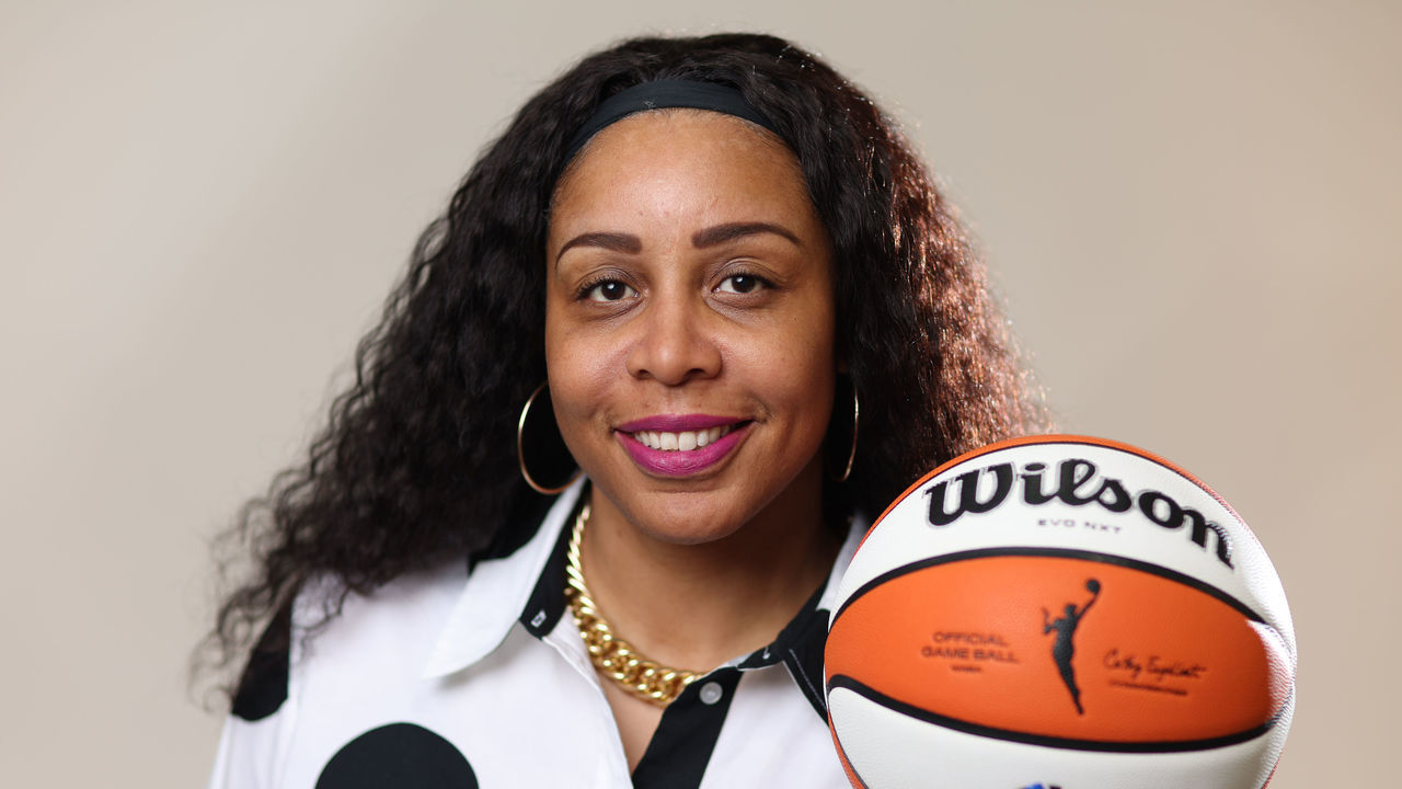 MINNEAPOLIS, MN - APRIL 20: Assistant Coach Plenette Pierson poses for a portrait during 2022 Media Day on April 20, 2022 at Target Center in Minneapolis, Minnesota. NOTE TO USER: User expressly acknowledges and agrees that, by downloading and or using this Photograph, user is consenting to the terms and conditions of the Getty Images License Agreement. Mandatory Copyright Notice: Copyright 2022 NBAE