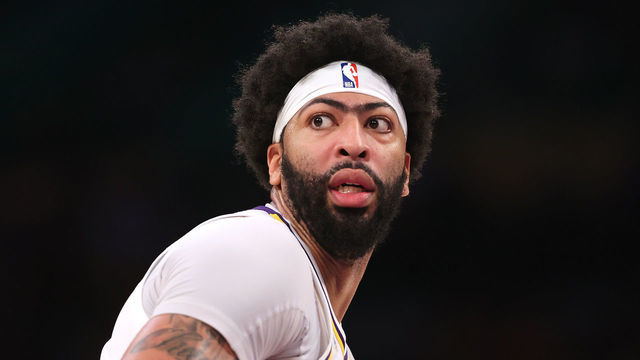 LOS ANGELES, CALIFORNIA - APRIL 03: Anthony Davis #3 of the Los Angeles Lakers looks on after being defeated by the Denver Nuggets 129-118 in a game at Crypto.com Arena on April 03, 2022 in Los Angeles, California. NOTE TO USER: User expressly acknowledges and agrees that, by downloading and/or using this Photograph, user is consenting to the terms and conditions of the Getty Images License Agreement. Mandatory Copyright Notice: Copyright 2022 NBAE