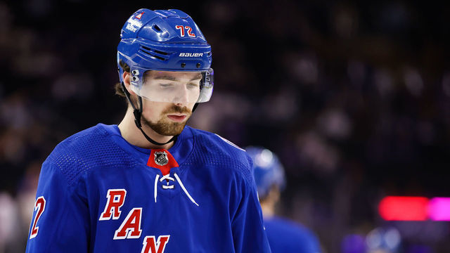 NEW YORK, NY - JUNE 03: New York Rangers Center Filip Chytil (72) is pictured prior to game 2 of the NHL Stanley Cup Eastern Conference Finals between the Tampa Bay Lightning and the New York Rangers on June 3, 2022 at Madison Square Garden in New York, NY.