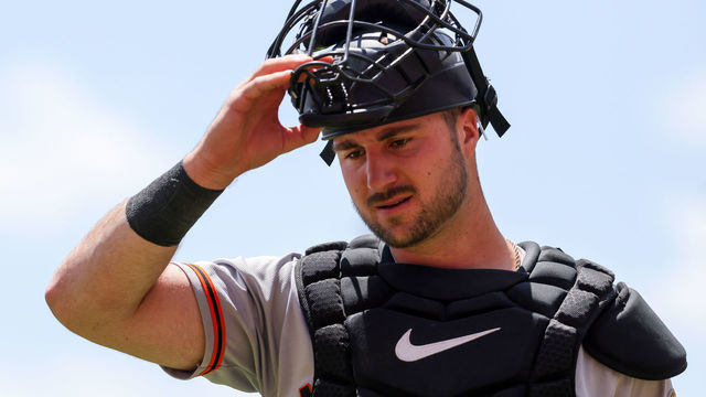 CINCINNATI, OHIO - MAY 29: Joey Bart #21 of the San Francisco Giants walks across the field in the fourth inning against the Cincinnati Reds at Great American Ball Park on May 29, 2022 in Cincinnati, Ohio.