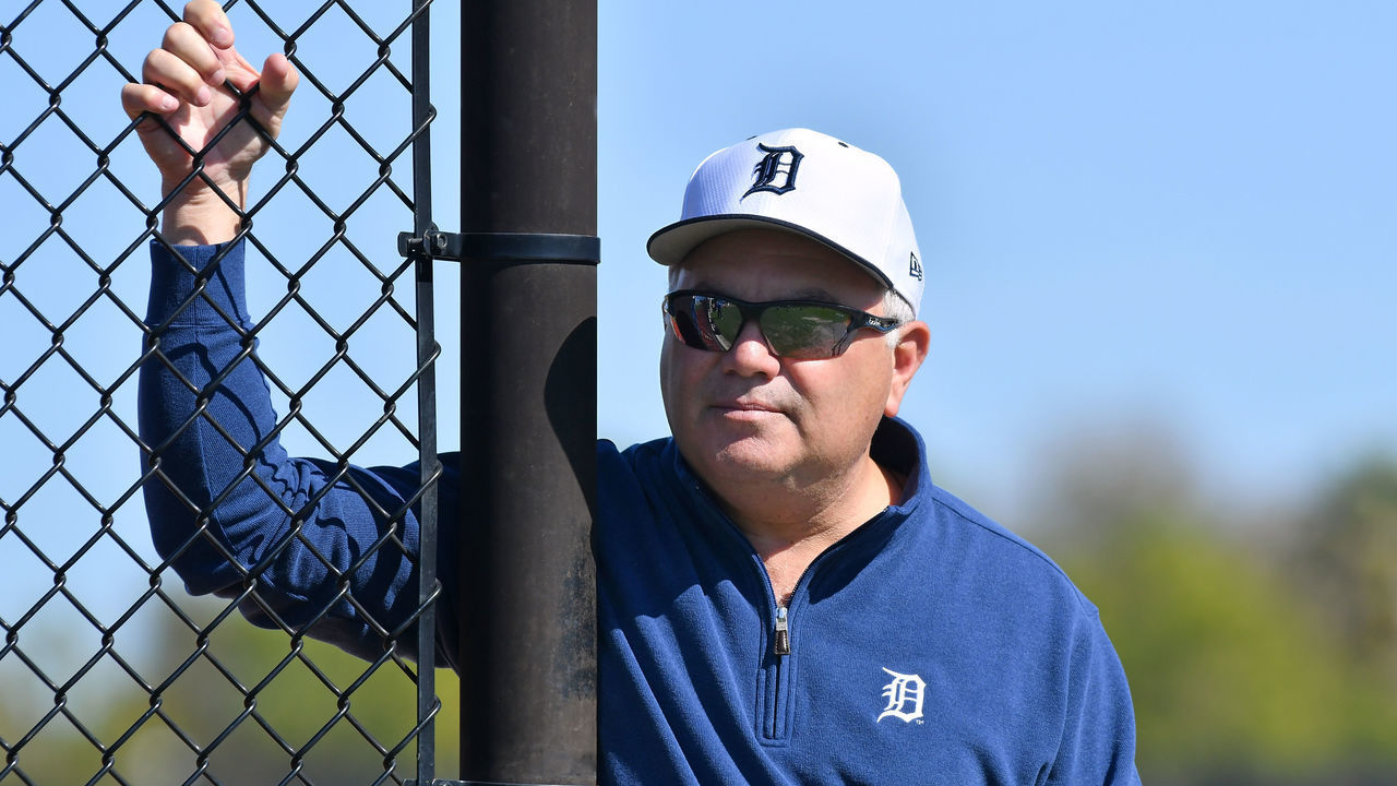 LAKELAND, FL - FEBRUARY 14: Detroit Tigers Executive Vice President of Baseball Operations and General Manager Al Avila looks on during Spring Training workouts at the TigerTown Complex on February 14, 2019 in Lakeland, Florida.