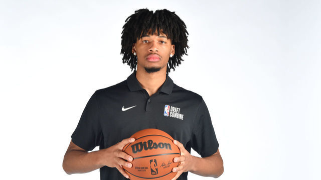 CHICAGO,IL - MAY 17: NBA Prospect, Shaedon Sharpe poses for a portrait during the 2022 NBA Draft Combine Circuit on May 17, 2022 in Chicago, Illinois. Mandatory Copyright Notice: Copyright 2022 NBAE