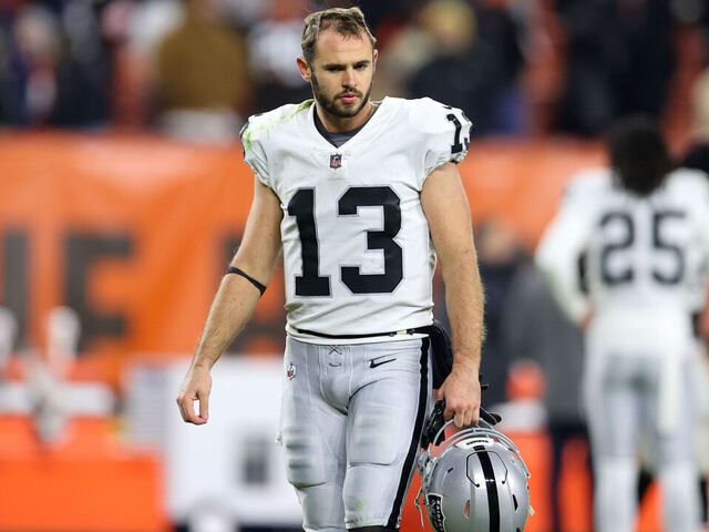 CLEVELAND, OH - DECEMBER 20: Las Vegas Raiders wide receiver Hunter Renfrow (13) leaves the field following the National Football League game between the Las Vegas Raiders and Cleveland Browns on December 20, 2021, at FirstEnergy Stadium in Cleveland, OH.