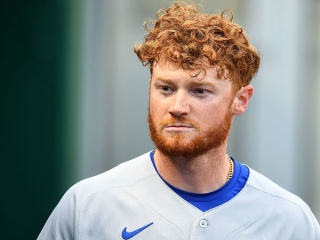 PITTSBURGH, PA - APRIL 12: Clint Frazier #77 of the Chicago Cubs looks on during the game between the Chicago Cubs and the Pittsburgh Pirates at PNC Park on Tuesday, April 12, 2022 in Pittsburgh, Pennsylvania.