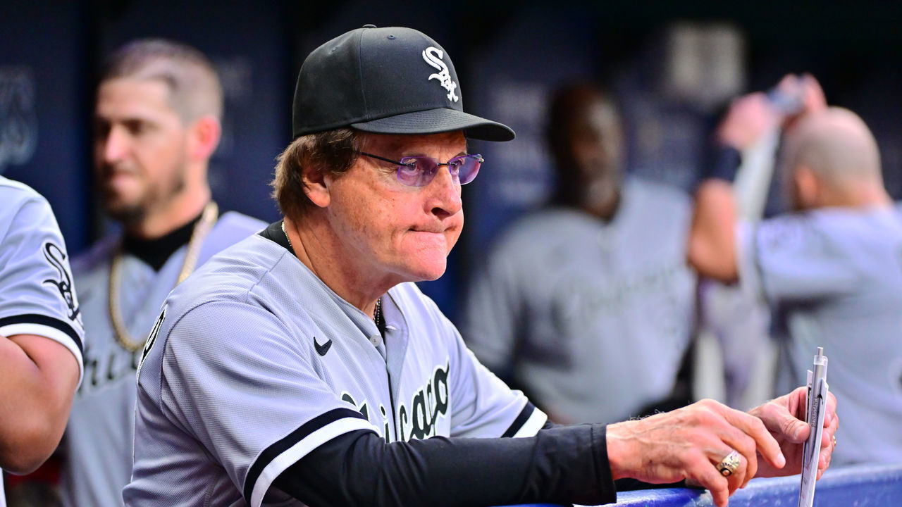 ST PETERSBURG, FLORIDA - JUNE 05: Tony La Russa #22 of the Chicago White Sox looks on prior to a game against the Tampa Bay Rays at Tropicana Field on June 05, 2022 in St Petersburg, Florida.