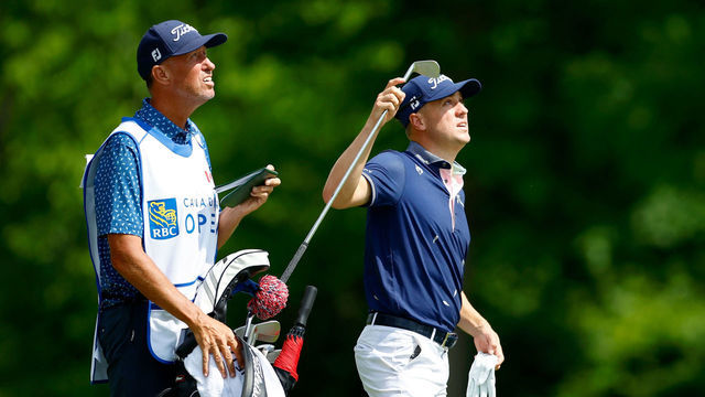 ETOBICOKE, ONTARIO - JUNE 11: Justin Thomas of the United States selects a club from his bag on the 18th hole during the third round of the RBC Canadian Open at St. George's Golf and Country Club on June 11, 2022 in Etobicoke, Ontario.