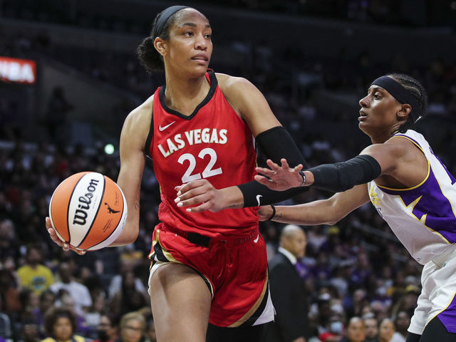 A'ja Wilson of the Las Vegas Aces shoots the ball during the game News  Photo - Getty Images