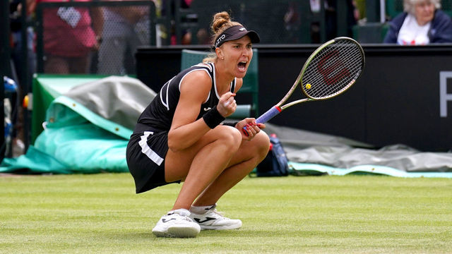 Brazil's Beatriz Haddad Maia reacts during her women's singles final match against USA's Alison Riske on centre court on day nine of the Rothesay Open 2022 at Nottingham Tennis Centre, Nottingham. Picture date: Sunday June 12, 2022.