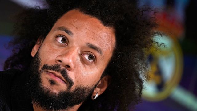 Real Madrid's Brazilian defender Marcelo addresses a perss conference during a farewell event at the Ciudad Real Madrid sports facilities in Valdebebas, on the outskirts of Madrid, on June 13, 2022. - Marcelo said an emotional goodbye to Real Madrid today as the most decorated player in the clubs history but insisted he has no plans to retire. Marcelo won 25 trophies at Real Madrid, including five Champions League, six La Liga and two Copa del Rey titles.