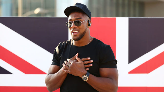 DUBAI, UNITED ARAB EMIRATES - JANUARY 06: Anthony Joshua of Great Britain visits Expo 2020 Dubai on January 06, 2022 in Dubai, United Arab Emirates.