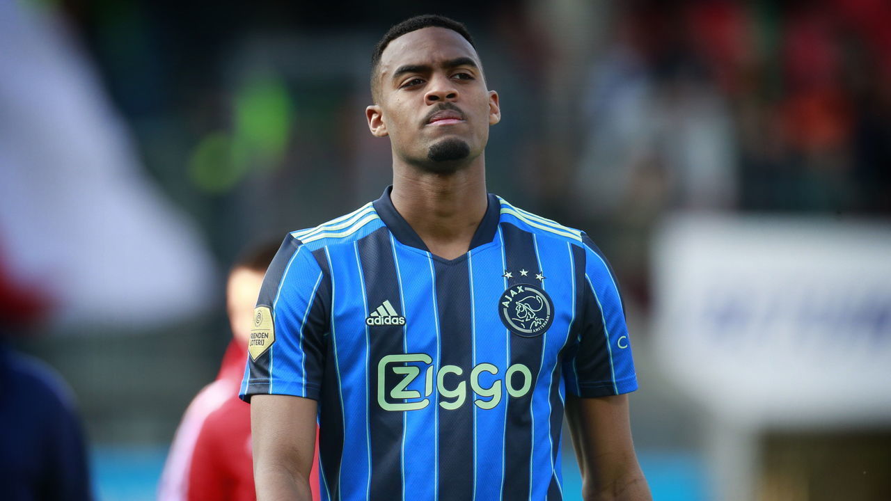 NIJMEGEN, NETHERLANDS - APRIL 23: Ryan Gravenberch of Ajax Amsterdam looks on during the Dutch Eredivisie match between NEC Nijmegen and Ajax at McDOS Goffertstadion on April 23, 2022 in Nijmegen, Netherlands.