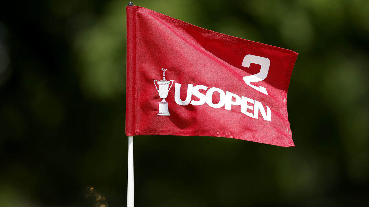 BROOKLINE, MASSACHUSETTS - JUNE 13: The flag on the second green blows in the breeze during a practice round prior to the 2022 U.S. Open at The Country Club on June 13, 2022 in Brookline, Massachusetts.