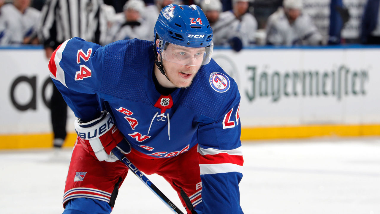 NEW YORK, NY - JUNE 09: Kaapo Kakko #24 of the New York Rangers skates against the Tampa Bay Lightning in Game Five of the Eastern Conference Final of the 2022 Stanley Cup Playoffs at Madison Square Garden on June 9, 2022 in New York City.