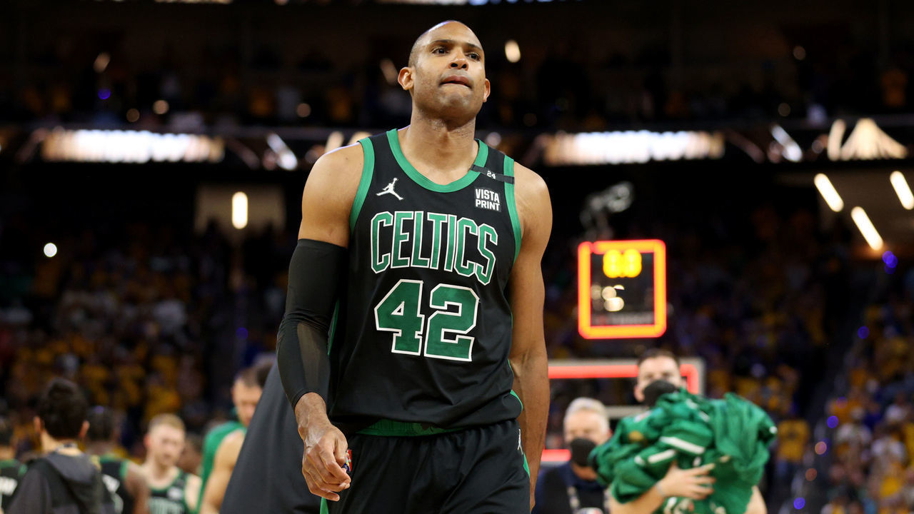 SAN FRANCISCO, CALIFORNIA - JUNE 13: Al Horford #42 of the Boston Celtics walks off the court after the 104-94 loss against the Golden State Warriors in Game Five of the 2022 NBA Finals at Chase Center on June 13, 2022 in San Francisco, California. NOTE TO USER: User expressly acknowledges and agrees that, by downloading and/or using this photograph, User is consenting to the terms and conditions of the Getty Images License Agreement.