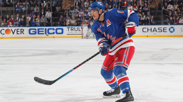 NEW YORK, NY - MAY 24: Ryan Strome #16 of the New York Rangers skates against the Carolina Hurricanes in Game Four of the Second Round of the 2022 Stanley Cup Playoffs at Madison Square Garden on May 24, 2022 in New York City.
