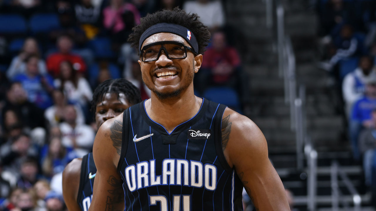 ORLANDO, FL - MARCH 13: Wendell Carter Jr. #34 of the Orlando Magic smiles during the game against the Philadelphia 76ers on March 13, 2022 at Amway Center in Orlando, Florida. Mandatory Copyright Notice: Copyright 2022 NBAE