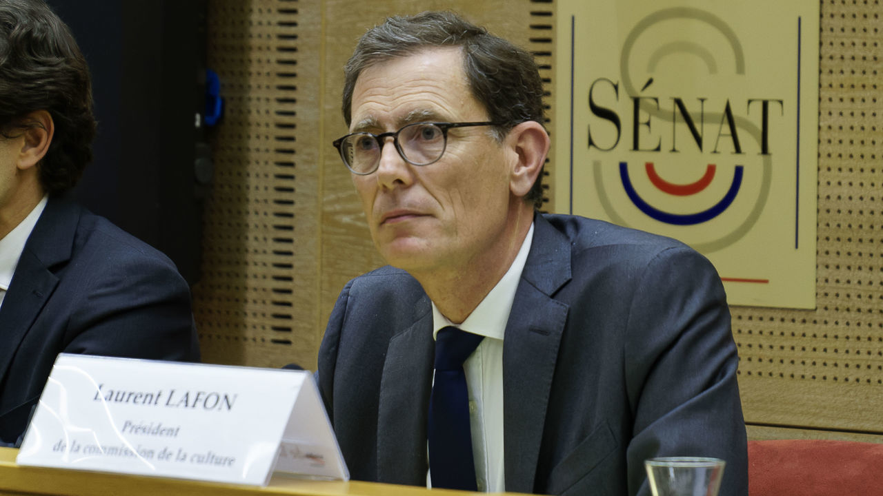 Senator Laurent Lafon attends at the senate hearing about the disorders during the UEFA Champions League Final at the Stade de France - June 10, 2022 , Paris