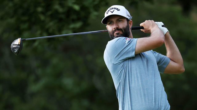 BROOKLINE, MASSACHUSETTS - JUNE 16: Adam Hadwin of Canada plays his shot from the 17th tee during round one of the 122nd U.S. Open Championship at The Country Club on June 16, 2022 in Brookline, Massachusetts.