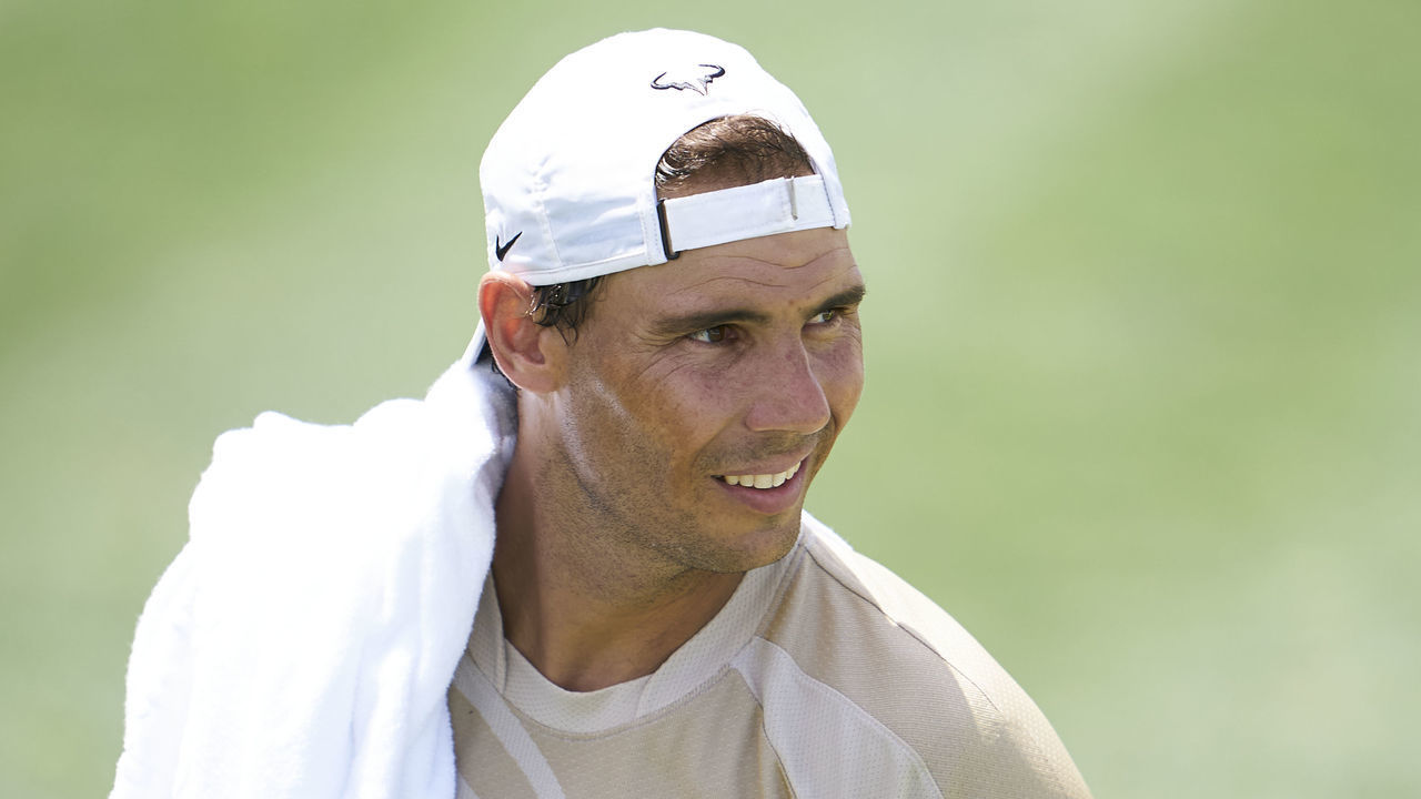 MALLORCA, SPAIN - JUNE 17: Rafael Nadal of Spain in a practice session at Mallorca Country Club on June 17, 2022 in Mallorca, Spain.