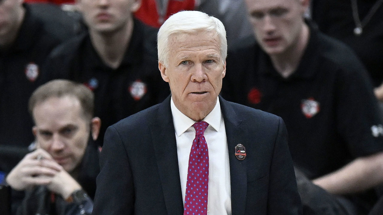 WASHINGTON, DC - MARCH 13: Head coach Bob McKillop of the Davidson Wildcats watches the game against the Richmond Spiders in the Championship game of the Atlantic 10 Men's Basketball Tournament at Capital One Arena on March 13, 2022 in Washington, DC.