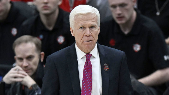 WASHINGTON, DC - MARCH 13: Head coach Bob McKillop of the Davidson Wildcats watches the game against the Richmond Spiders in the Championship game of the Atlantic 10 Men's Basketball Tournament at Capital One Arena on March 13, 2022 in Washington, DC.