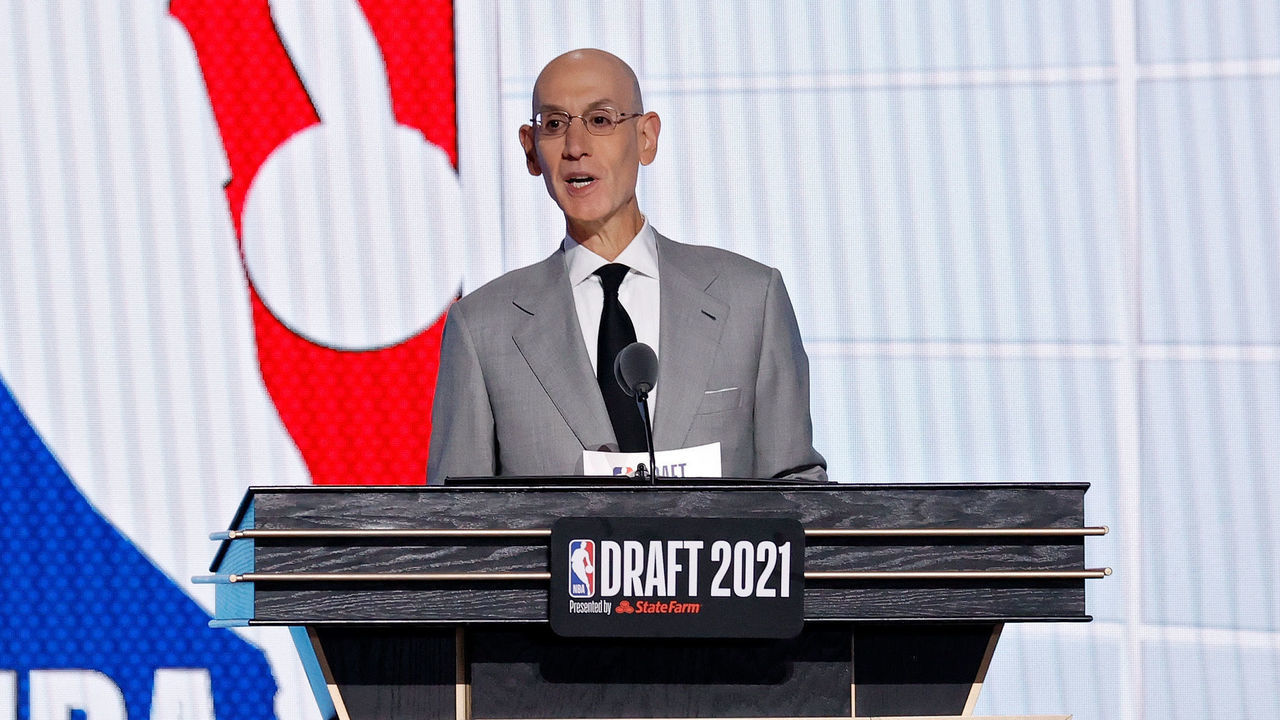 NEW YORK, NEW YORK - JULY 29: NBA commissioner Adam Silver speaks during the 2021 NBA Draft at the Barclays Center on July 29, 2021 in New York City.