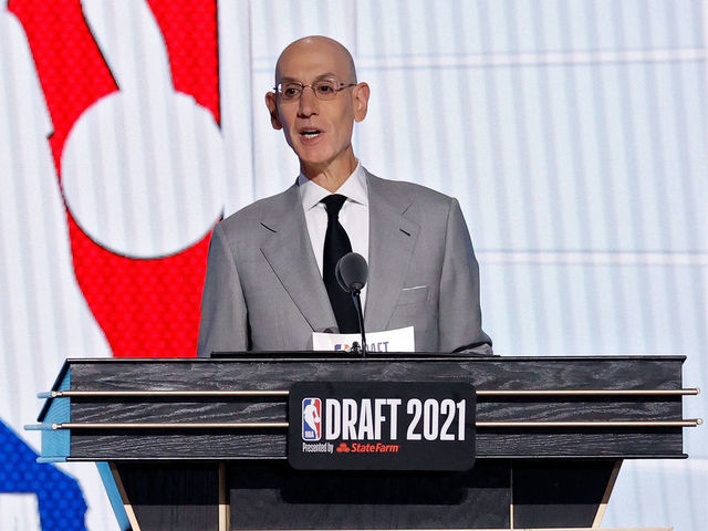NEW YORK, NEW YORK - JULY 29: NBA commissioner Adam Silver speaks during the 2021 NBA Draft at the Barclays Center on July 29, 2021 in New York City.
